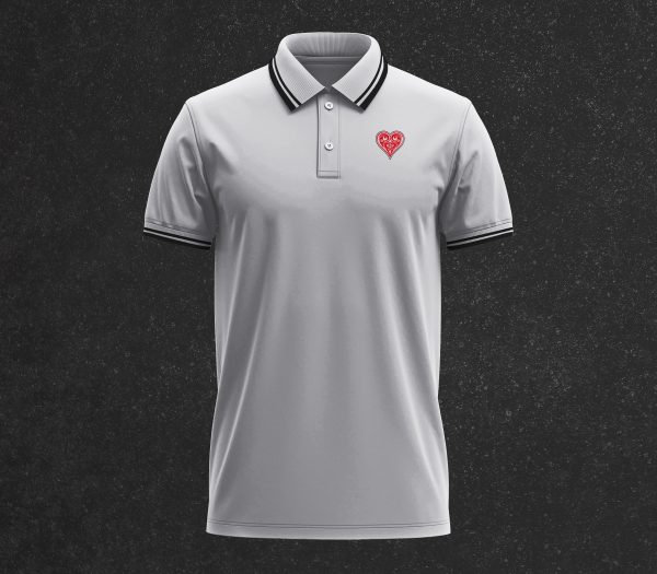 Polo-liseres-Coeur-Gris-noir-face Polo à liserés contrastés Mana Line | Cœur