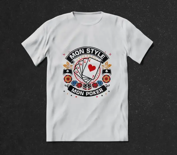 Tshirt-classique-Monpoker-Blanc T-shirt classique | Mon Style Mon Poker