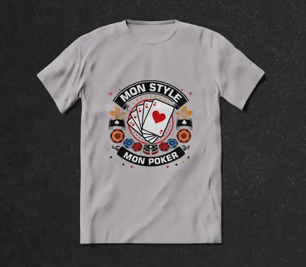 Tshirt-classique-Monpoker-Gris T-shirt classique | Mon Style Mon Poker