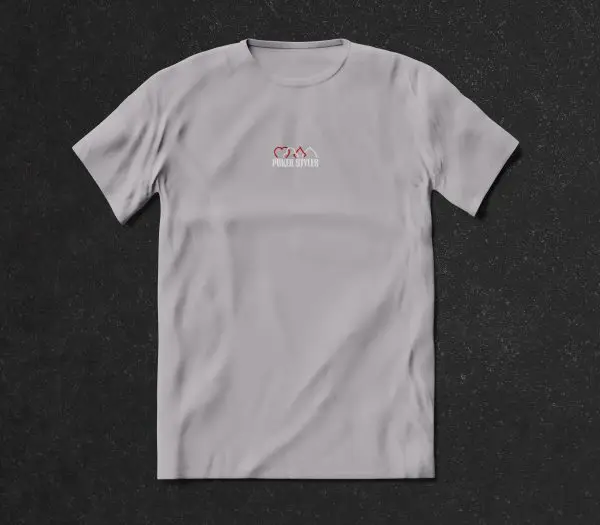 Tshirt-classique-logo-Gris T-shirt brodé | Poker Styles