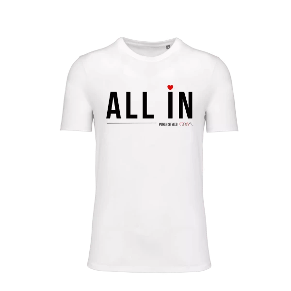 T-shirt All in POKER STYLE blanc T-shirt All in POKER STYLE blanc